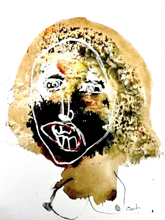 image d'une peinture de Jacques Cauda qui représente le portrait d'une femme