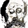 image qui représente le portrait de l'écrivain Flaubert réalisé à l'encre par Jacques Cauda