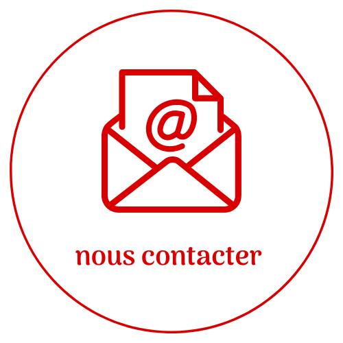 icône graphique qui représente une enveloppe postale avec un arbase, graphisme au trait rouge