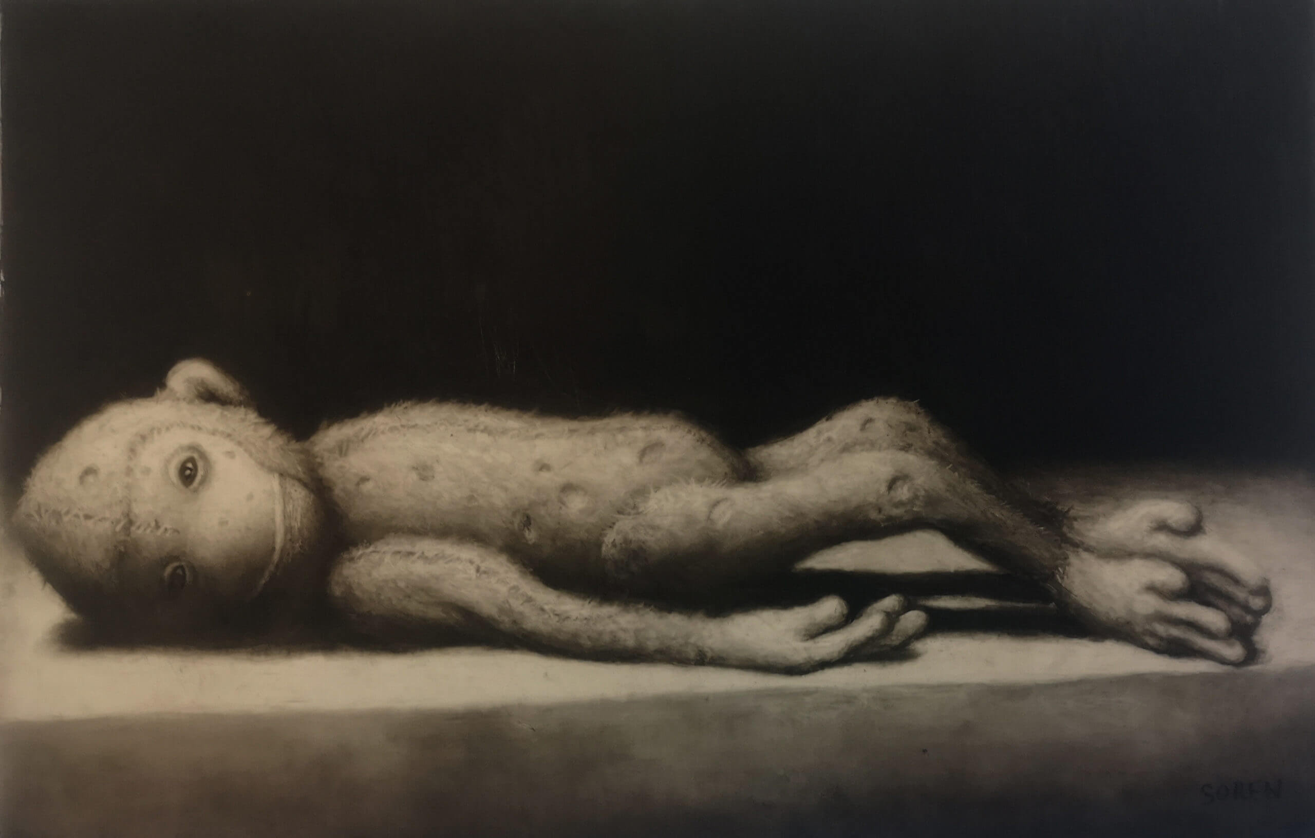 oeuvre de Victor Soren Le gisant 30 x 45 cm