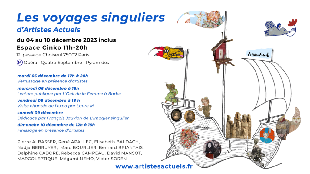 carton d'invitation de la seconde exposition d'Artistes Actuels à paris