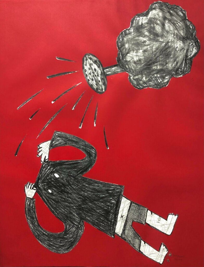 oeuvre de Megumi Nemo collage 50 x 65 cm