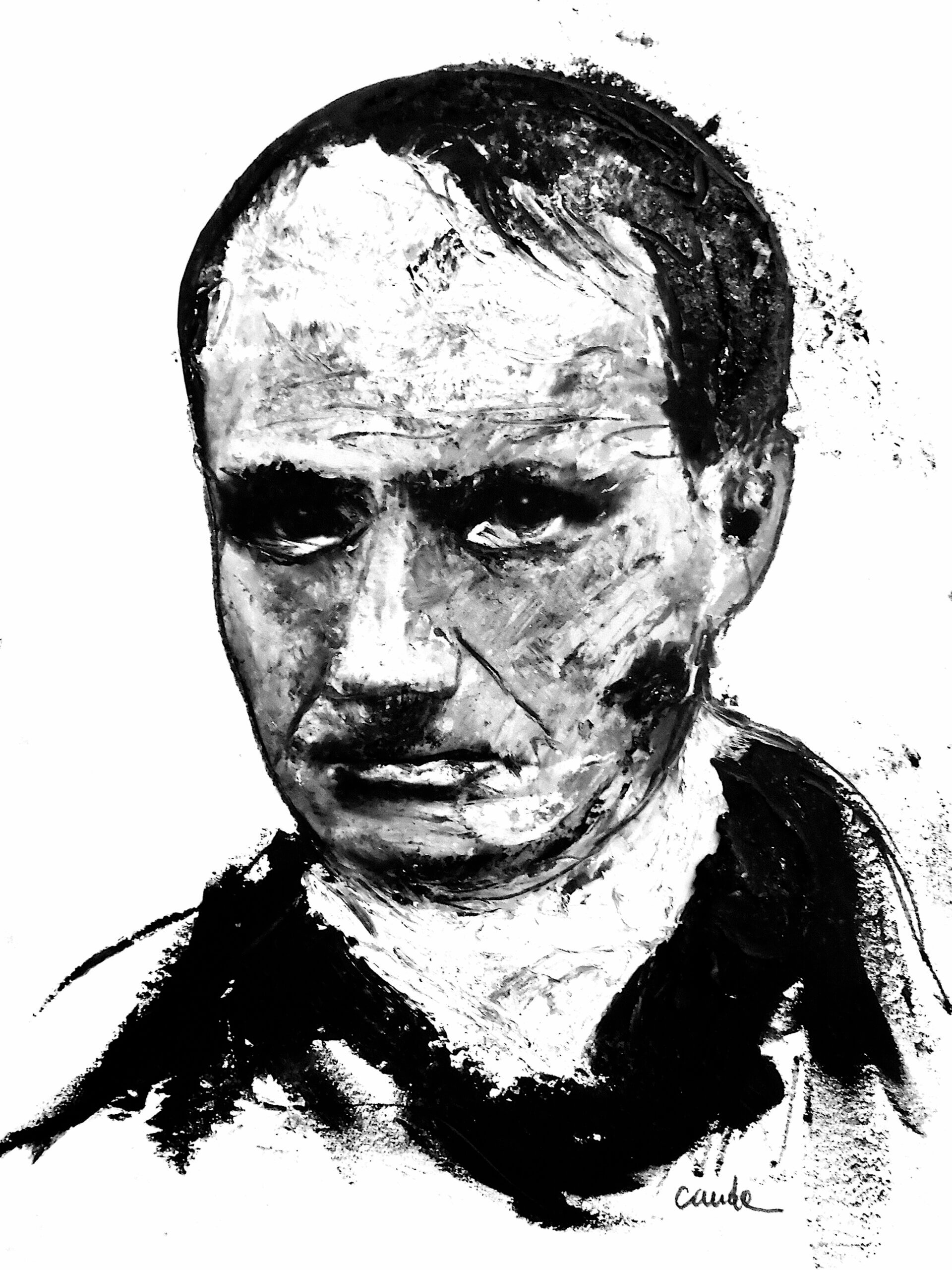 portrait au pastel gras du poète Charles Baudelaire par Jacques Cauda