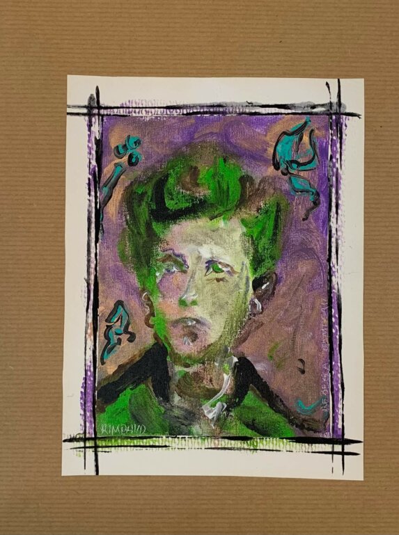 portrait en peinture de Rimbaud par Rebecca Campeau