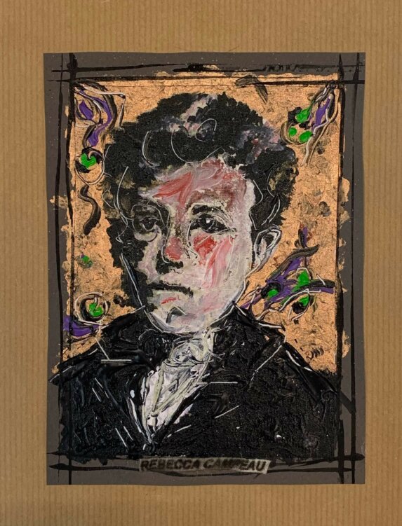 image qui représente le portrait du poète Rimbaud par Rebecca Campeau