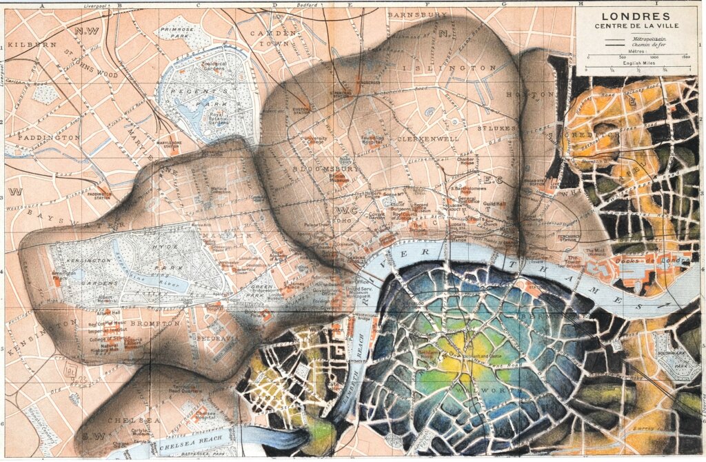 image qui représente un dessin sur carte ancienne d'Annie Lunardi