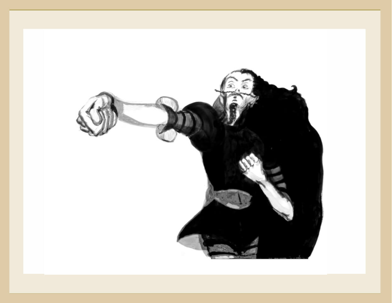 image qui représente un dessin de Don Quichotte réalisé par Marie-Laure Dougnac