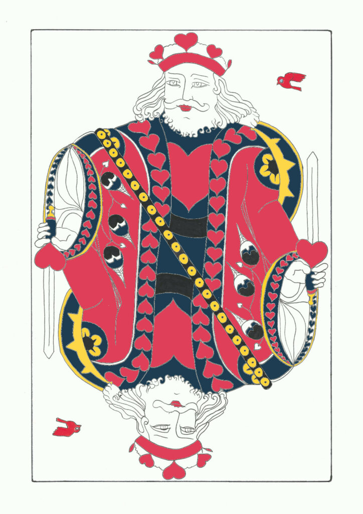 dessin du roi de coeur par l'artiste Marie-Laure Dougnac