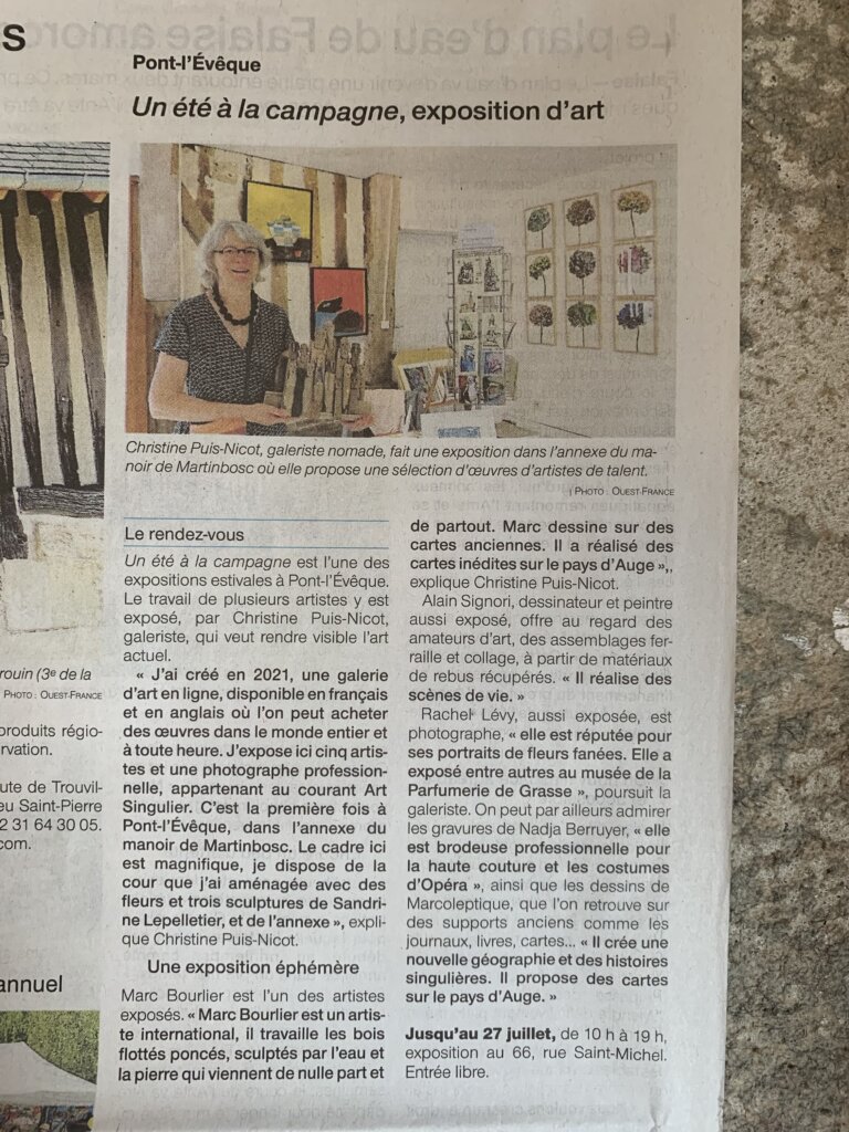 photographie qui représente l'article publié dans le journal Ouest France en juillet 2024